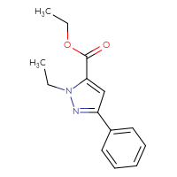 Chemical structure of ethyl 1-ethyl-3-phenyl-1H-pyrazole-5-carboxylate - CSSB00103155810