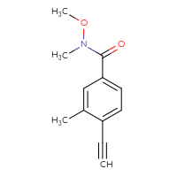 Chemical structure of 4-ethynyl-N-methoxy-N,3-dimethylbenzamide - CSSB03530879345