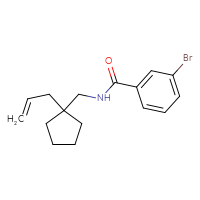 Chemical structure of 3-bromo-N-{[1-(prop-2-en-1-yl)cyclopentyl]methyl}benzamide - CSSB00698090219
