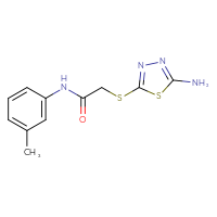 Chemical structure of 2-[(5-amino-1,3,4-thiadiazol-2-yl)sulfanyl]-N-(3-methylphenyl)acetamide - CSSB00000576035