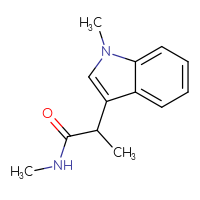 Chemical structure of N-methyl-2-(1-methyl-1H-indol-3-yl)propanamide - CSSB01992686621