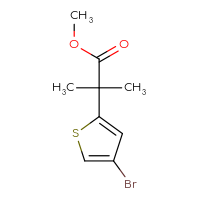 Chemical structure of methyl 2-(4-bromothiophen-2-yl)-2-methylpropanoate - CSSB00021208460
