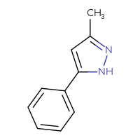 Chemical structure of 3-methyl-5-phenyl-1H-pyrazole - CSSB00000009428