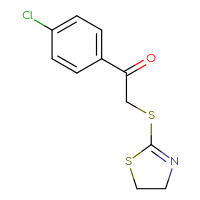 Chemical structure of 1-(4-chlorophenyl)-2-(4,5-dihydro-1,3-thiazol-2-ylsulfanyl)ethan-1-one - CSSB00000009999