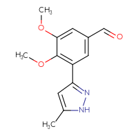 Chemical structure of 3,4-dimethoxy-5-(5-methyl-1H-pyrazol-3-yl)benzaldehyde - CSSB21531602218