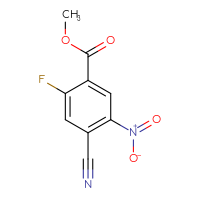 Chemical structure of methyl 4-cyano-2-fluoro-5-nitrobenzoate - CSSB00010889074