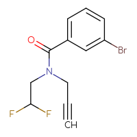 Chemical structure of 3-bromo-N-(2,2-difluoroethyl)-N-(prop-2-yn-1-yl)benzamide - CSSB02163033782