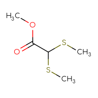 Chemical structure of methyl 2,2-bis(methylsulfanyl)acetate - CSSB14823830843