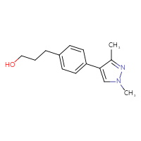 Chemical structure of 3-[4-(1,3-dimethyl-1H-pyrazol-4-yl)phenyl]propan-1-ol - CSSB06271372198