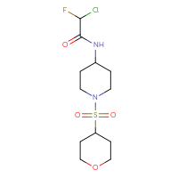 Chemical structure of 2-chloro-2-fluoro-N-[1-(oxane-4-sulfonyl)piperidin-4-yl]acetamide - CSSB21332119591