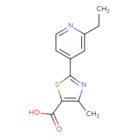 Chemical structure of 2-(2-ethylpyridin-4-yl)-4-methyl-1,3-thiazole-5-carboxylic acid - CSSB03566124153