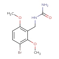 Chemical structure of [(3-bromo-2,6-dimethoxyphenyl)methyl]urea - CSSB21432559908