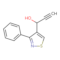 Chemical structure of 1-(3-phenyl-1,2-thiazol-4-yl)prop-2-yn-1-ol - CSSB06623293526