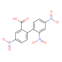 Chemical structure of 2',4,4'-trinitro-[1,1'-biphenyl]-2-carboxylic acid - CSSB00132404051