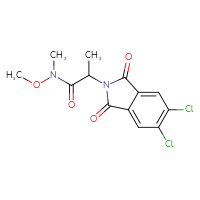 Chemical structure of 2-(5,6-dichloro-1,3-dioxo-2,3-dihydro-1H-isoindol-2-yl)-N-methoxy-N-methylpropanamide - CSSB02271959279