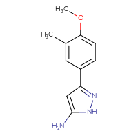 Chemical structure of 3-(4-methoxy-3-methylphenyl)-1H-pyrazol-5-amine - CSSB00010004845