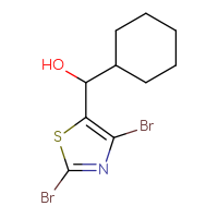Chemical structure of cyclohexyl(2,4-dibromo-1,3-thiazol-5-yl)methanol - CSSB21246425177