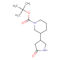 Chemical structure of tert-butyl 3-(5-oxopyrrolidin-3-yl)piperidine-1-carboxylate - CSSB00025774551