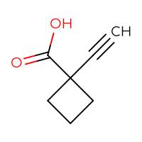 Chemical structure of 1-ethynylcyclobutane-1-carboxylic acid - CSSB00015829849