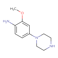 Chemical structure of 2-methoxy-4-(piperazin-1-yl)aniline - CSSB00011900626