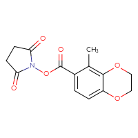 Chemical structure of 2,5-dioxopyrrolidin-1-yl 5-methyl-2,3-dihydro-1,4-benzodioxine-6-carboxylate - CSSB20269493550