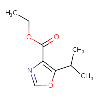 Chemical structure of ethyl 5-(propan-2-yl)-1,3-oxazole-4-carboxylate - CSSB00011515704
