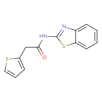 Chemical structure of N-(1,3-benzothiazol-2-yl)-2-(thiophen-2-yl)acetamide - CSSB00027943605