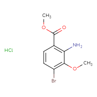 Chemical structure of methyl 2-amino-4-bromo-3-methoxybenzoate hydrochloride - CSSB20963525433