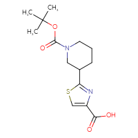 Chemical structure of 2-{1-[(tert-butoxy)carbonyl]piperidin-3-yl}-1,3-thiazole-4-carboxylic acid - CSSB00020891427