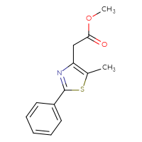 Chemical structure of methyl 2-(5-methyl-2-phenyl-1,3-thiazol-4-yl)acetate - CSSB00015192938
