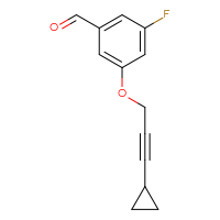 Chemical structure of 3-[(3-cyclopropylprop-2-yn-1-yl)oxy]-5-fluorobenzaldehyde - CSSB00122922204