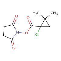 Chemical structure of 2,5-dioxopyrrolidin-1-yl 1-chloro-2,2-dimethylcyclopropane-1-carboxylate - CSSB02498726711