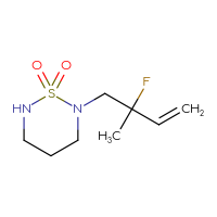 Chemical structure of 2-(2-fluoro-2-methylbut-3-en-1-yl)-1λ⁶,2,6-thiadiazinane-1,1-dione - CSMB20449217519