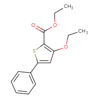 Chemical structure of ethyl 3-ethoxy-5-phenylthiophene-2-carboxylate - CSSB02016186833