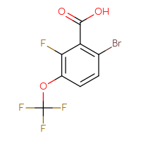 Chemical structure of 6-bromo-2-fluoro-3-(trifluoromethoxy)benzoic acid - CSSB00011097240