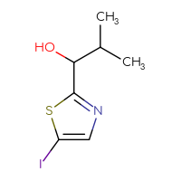Chemical structure of 1-(5-iodo-1,3-thiazol-2-yl)-2-methylpropan-1-ol - CSSB00014828088
