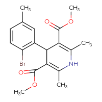 Chemical structure of 3,5-dimethyl 4-(2-bromo-5-methylphenyl)-2,6-dimethyl-1,4-dihydropyridine-3,5-dicarboxylate - CSSB20539824265