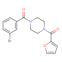 Chemical structure of 1-(3-bromobenzoyl)-4-(furan-2-carbonyl)piperazine - CSSB00020578548