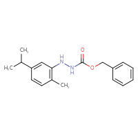 Chemical structure of N'-[2-methyl-5-(propan-2-yl)phenyl](benzyloxy)carbohydrazide - CSSB21332336321