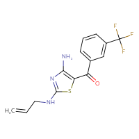 Chemical structure of N2-(prop-2-en-1-yl)-5-[3-(trifluoromethyl)benzoyl]-1,3-thiazole-2,4-diamine - CSSB00025737487