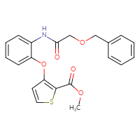 Chemical structure of methyl 3-{2-[2-(benzyloxy)acetamido]phenoxy}thiophene-2-carboxylate - CSSB00025730532