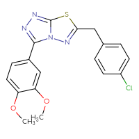 Chemical structure of 6-[(4-chlorophenyl)methyl]-3-(3,4-dimethoxyphenyl)-[1,2,4]triazolo[3,4-b][1,3,4]thiadiazole - CSSB00121637241