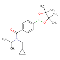 Chemical structure of N-(cyclopropylmethyl)-N-(propan-2-yl)-4-(4,4,5,5-tetramethyl-1,3,2-dioxaborolan-2-yl)benzamide - CSSB02533503891