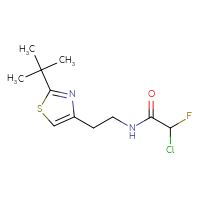 Chemical structure of N-[2-(2-tert-butyl-1,3-thiazol-4-yl)ethyl]-2-chloro-2-fluoroacetamide - CSSB21332056031