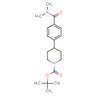 Chemical structure of tert-butyl 4-[4-(dimethylcarbamoyl)phenyl]piperidine-1-carboxylate - CSSB03502325295