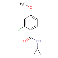 Chemical structure of 2-chloro-N-cyclopropyl-4-methoxybenzamide - CSSB00103313488