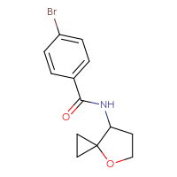 Chemical structure of 4-bromo-N-{4-oxaspiro[2.4]heptan-7-yl}benzamide - CSSB20755572029