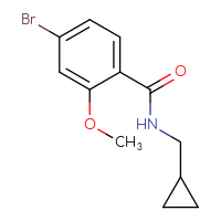 Chemical structure of 4-bromo-N-(cyclopropylmethyl)-2-methoxybenzamide - CSSB00011640156