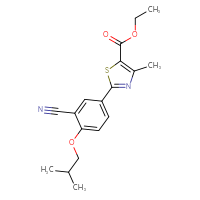 Chemical structure of ethyl 2-[3-cyano-4-(2-methylpropoxy)phenyl]-4-methyl-1,3-thiazole-5-carboxylate - CSSB00015190290