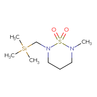 Chemical structure of 2-methyl-6-[(trimethylsilyl)methyl]-1λ⁶,2,6-thiadiazinane-1,1-dione - CSMB02130007079
